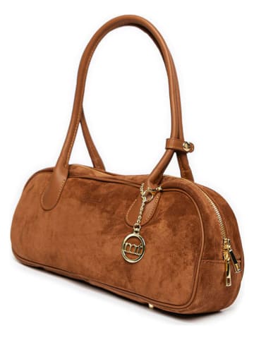 Mia Tomazzi Leren schoudertas "Belloveso" lichtbruin - (B)40 x (H)16 x (D)10 cm