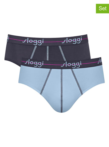 Sloggi 2-delige set: slips lichtblauw/donkerblauw