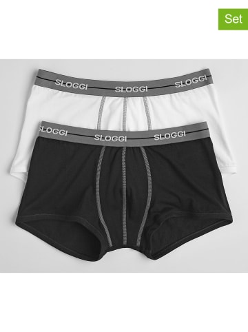 Sloggi 2er-Set: Boxershorts in Schwarz/ Weiß