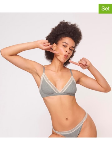 Sloggi 2-delige set: beugelloze beha's grijs