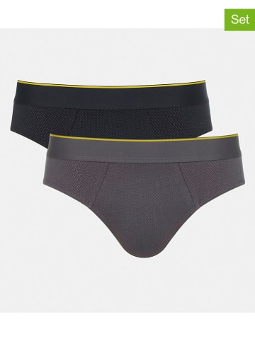 Sloggi 2er-Set: Slips in Grau/ Schwarz
