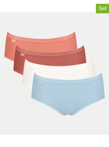 Sloggi 4er-Set: Pantys "Basic+" in Hellblau/ Weiß/ Rosa