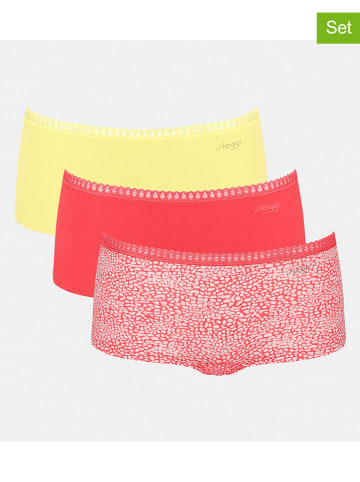 Sloggi Pełne figi (3 pary) "Go Crush" w kolorze czerwono-żółtym