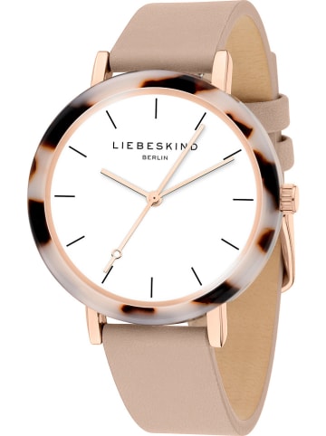 Liebeskind Kwartshorloge beige/roségoudkleurig/wit
