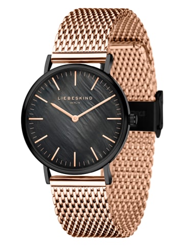 Liebeskind Kwartshorloge roségoudkleurig/zwart