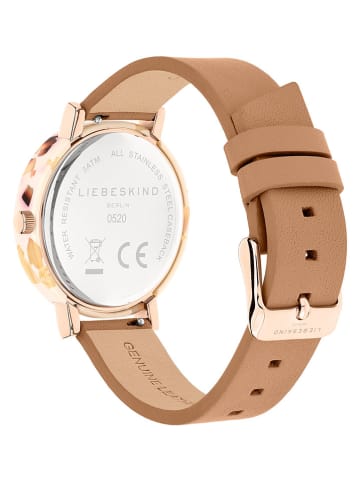 Liebeskind Kwartshorloge lichtbruin/roségoudkleurig/wit