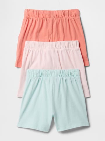 GAP 3-delige set: sweatshorts lichtblauw/lichtroze/oranje
