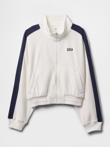 GAP Sweatjacke in Weiß/ Dunkelblau
