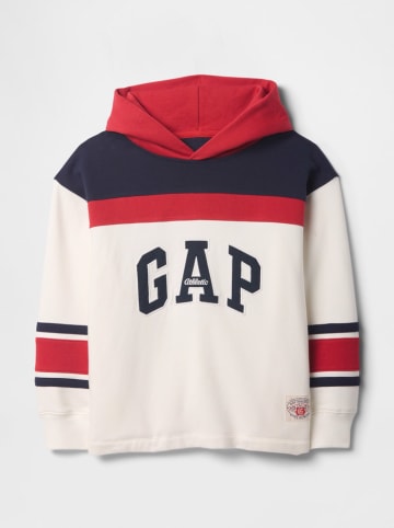 GAP Hoodie in Weiß/ Dunkelblau/ Rot
