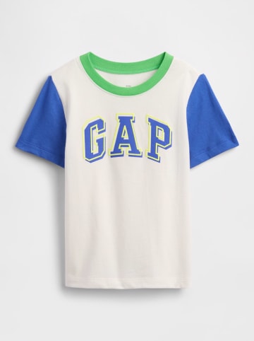 GAP Shirt wit/donkerblauw/groen