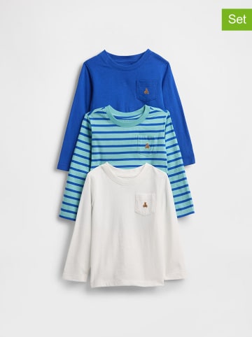 GAP 3-delige set: longsleeves blauw/lichtblauw/wit