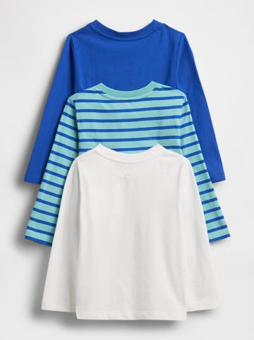 GAP 3-delige set: longsleeves blauw/lichtblauw/wit