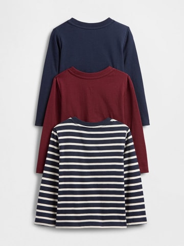 GAP 3-delige set: longsleeves donkerblauw/rood