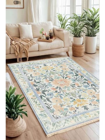 Mioli Bawełniany dywan "203" w kolorze kremowo-błękitnym