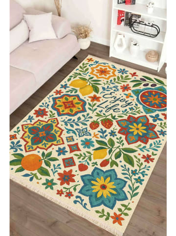 Mioli Baumwoll-Teppich ''283'' in Creme/ Bunt