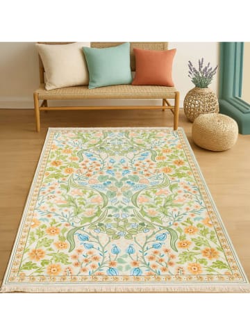 Mioli Bawełniany dywan "303" w kolorze kremowym ze wzorem