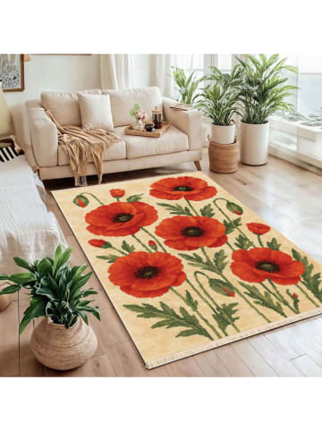 Mioli Katoenen tapijt ''304'' rood/crème