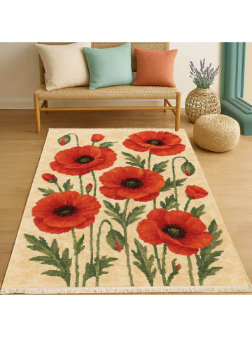 Mioli Katoenen tapijt ''304'' rood/crème