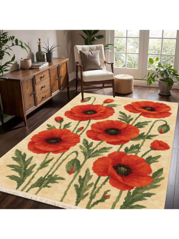 Mioli Katoenen tapijt ''304'' rood/crème