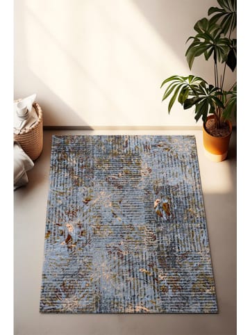 Mioli Kurzflor-Teppich in Hellblau/ Braun/ Creme