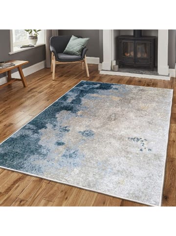 Mioli Laagpolig tapijt "Els" crème/blauw