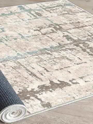 Mioli Katoenen tapijt beige/lichtbruin/lichtblauw