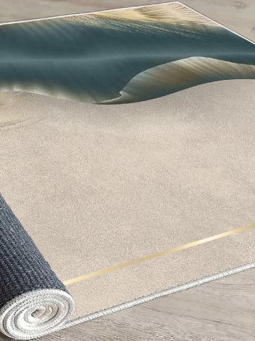 Mioli Katoenen tapijt beige/groen/goudkleurig