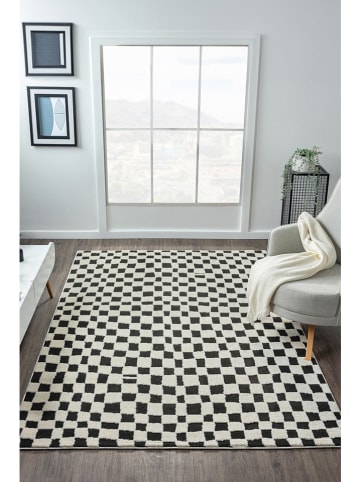 Mioli Kurzflor-Teppich in Schwarz/ Weiß