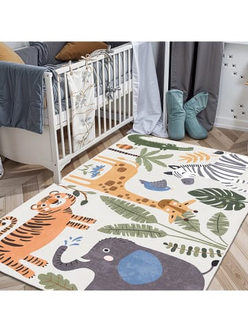 Mioli Kurzflor-Teppich in Creme/ Bunt