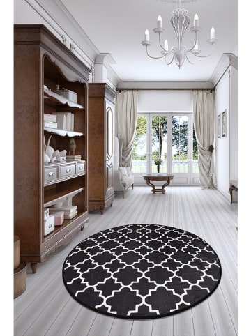 Mioli Laagpolig tapijt zwart/wit