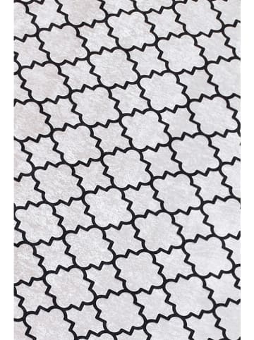 Mioli Kurzflor-Teppich in Weiß/ Schwarz