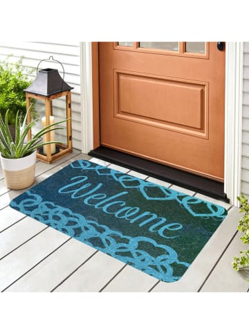 Mioli Deurmat ''Welcome'' turquoise/groen