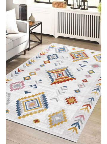 Mioli Laagpolig tapijt "Roma" wit/meerkleurig