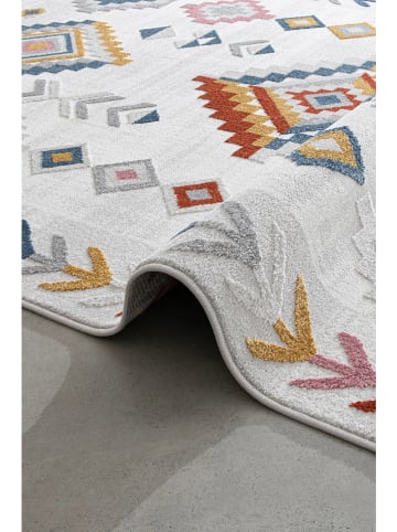 Mioli Kurzflor-Teppich "Roma" in Weiß/ Bunt