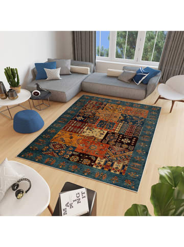 Mioli Laagpolig tapijt "Woopamuk" oranje/blauw