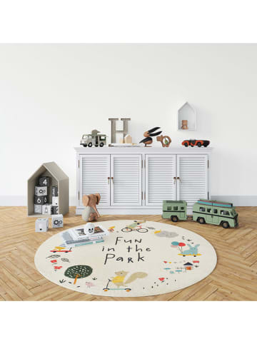 Mioli Kurzflor-Teppich in Creme/ Bunt