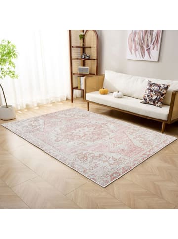 Mioli Kurzflor-Teppich in Creme/ Rot