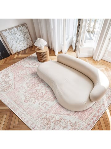 Mioli Kurzflor-Teppich in Creme/ Rot