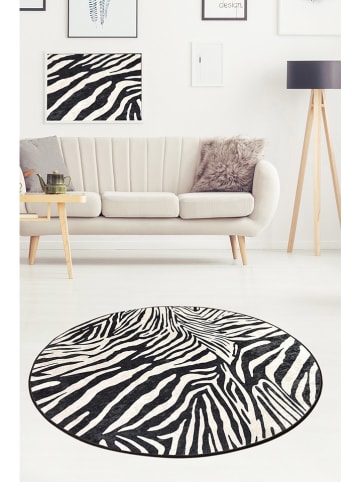 Mioli Laagpolig tapijt "Zebra" zwart/wit