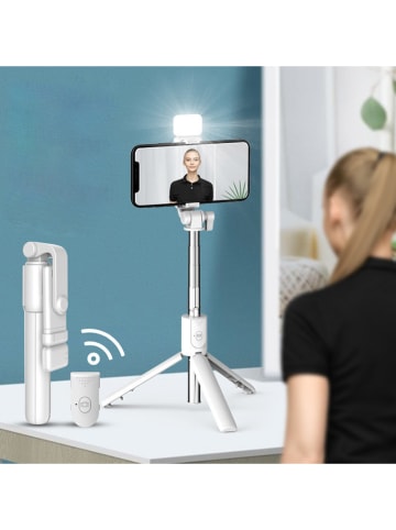 SmartCase Mini-Bluetooth-Selfie-Stange in Weiß
