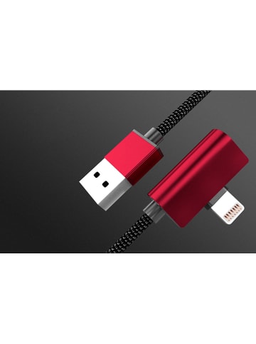 SmartCase Kabel lightning w kolorze czarno-czerwonym -  dł. 1,2 m