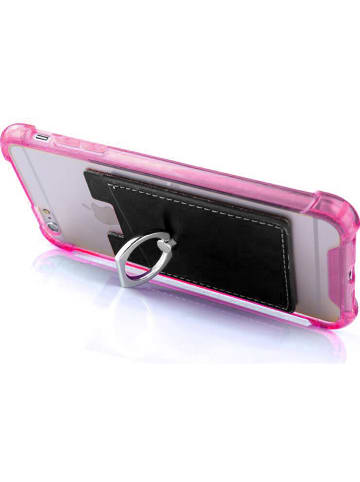 SmartCase 2in1-Kartenetui und Smartphone-Haltering in Schwarz/ Silber