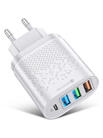 SmartCase Wtyczka USB w kolorze białym do gniazdka sieciowego