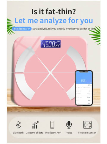 SmartCase Waga łazienkowa Bluetooth w kolorze jasnoróżowym