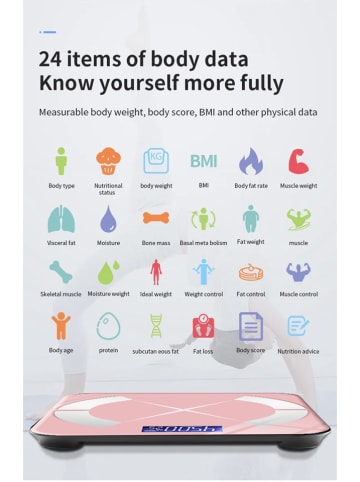 SmartCase Waga łazienkowa Bluetooth w kolorze jasnoróżowym