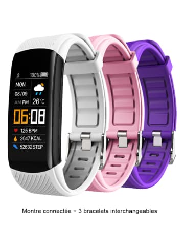 SmartCase Opaska sportowa w kolorze biało-jasnoróżowo-fioletowym