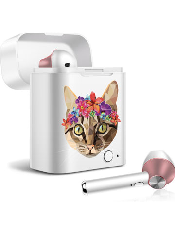 SmartCase Słuchawki douszne Bluetooth w kolorze białym ze wzorem