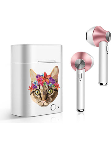 SmartCase Słuchawki douszne Bluetooth w kolorze białym ze wzorem