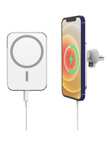SmartCase Magnetische Kfz-Smartphone-Halterung mit Schnellladegerät in Weiß