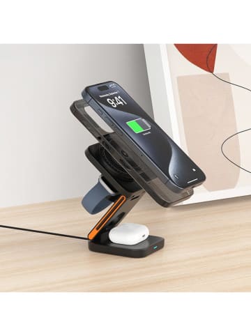 SmartCase Bezprzewodowa stacja ładująca 3w1 w kolorze czarnym